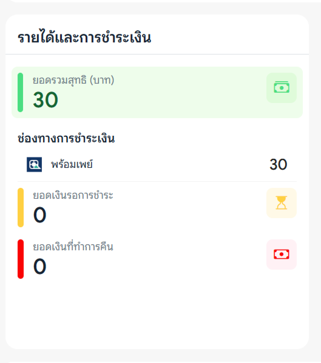 สรุปการชำระเงิน